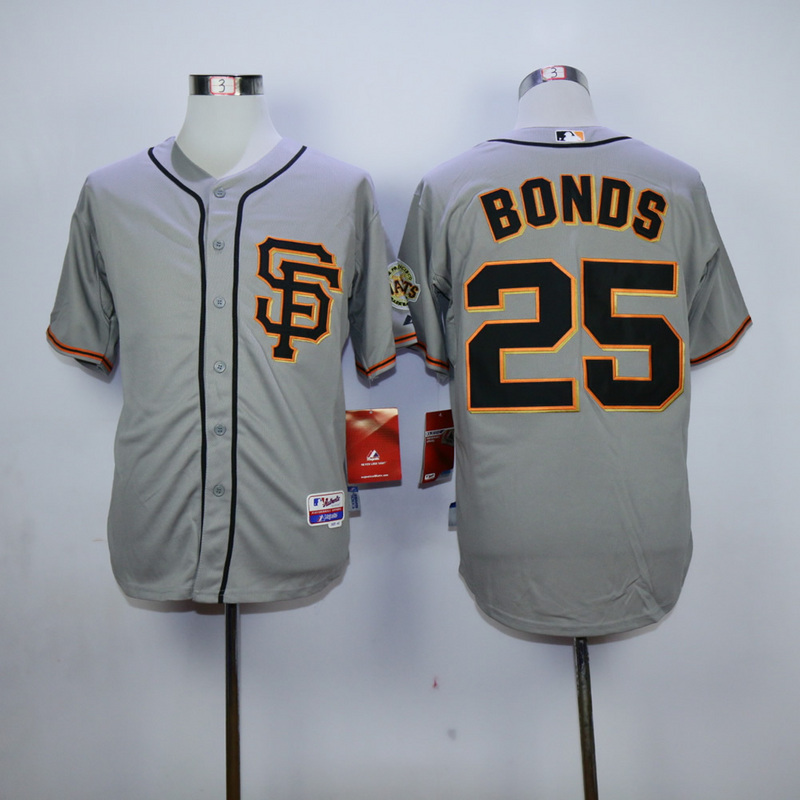 Men San Francisco Giants #25 Bonds Grey Throwback MLB Jerseys